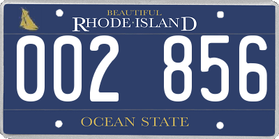 RI license plate 002856