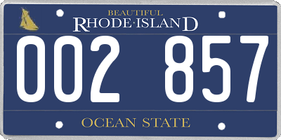 RI license plate 002857