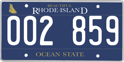 RI license plate 002859