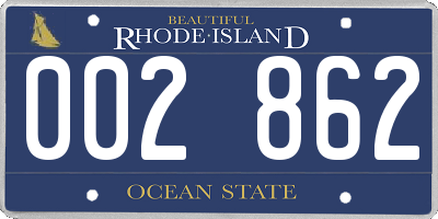 RI license plate 002862