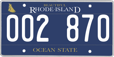 RI license plate 002870