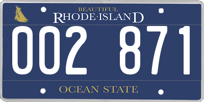 RI license plate 002871