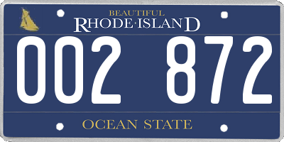 RI license plate 002872