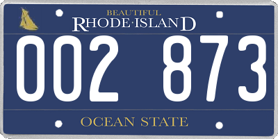 RI license plate 002873