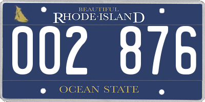 RI license plate 002876