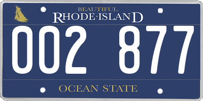 RI license plate 002877