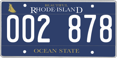 RI license plate 002878