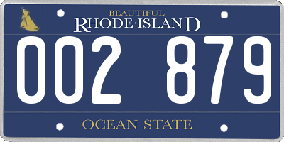 RI license plate 002879