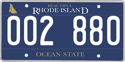 RI license plate 002880