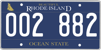 RI license plate 002882