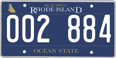 RI license plate 002884