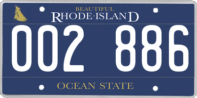 RI license plate 002886