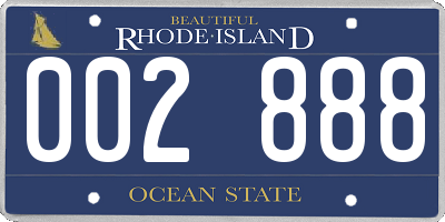 RI license plate 002888