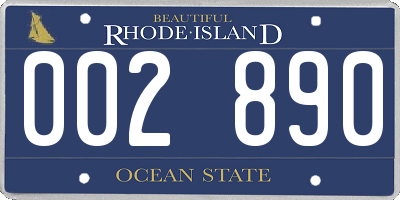 RI license plate 002890