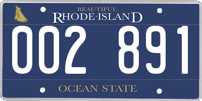 RI license plate 002891