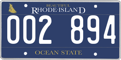 RI license plate 002894