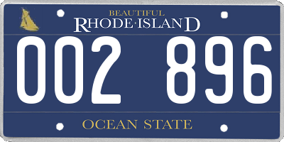 RI license plate 002896