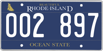 RI license plate 002897