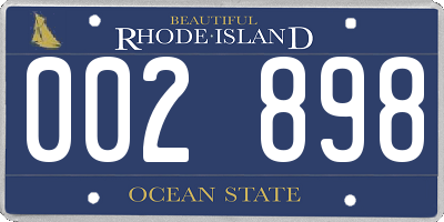 RI license plate 002898