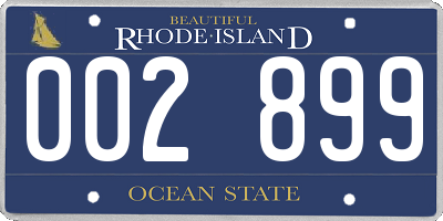 RI license plate 002899