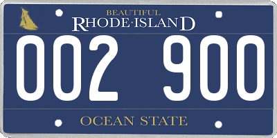 RI license plate 002900