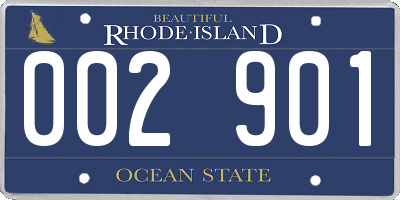 RI license plate 002901