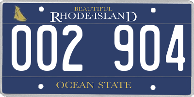 RI license plate 002904