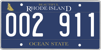 RI license plate 002911