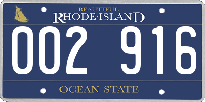 RI license plate 002916