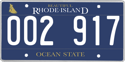 RI license plate 002917