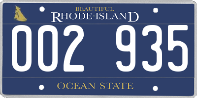 RI license plate 002935