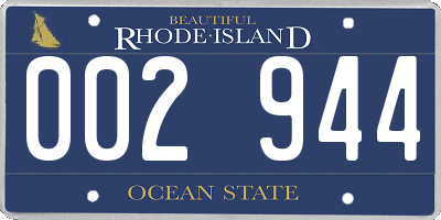 RI license plate 002944