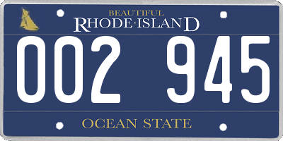 RI license plate 002945