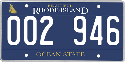 RI license plate 002946