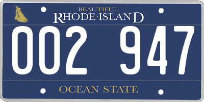 RI license plate 002947