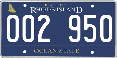 RI license plate 002950