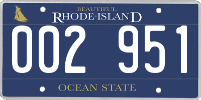 RI license plate 002951