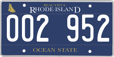 RI license plate 002952