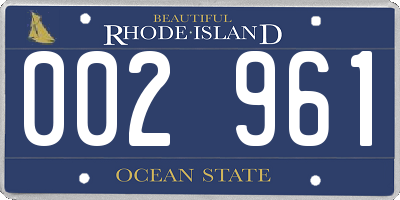 RI license plate 002961