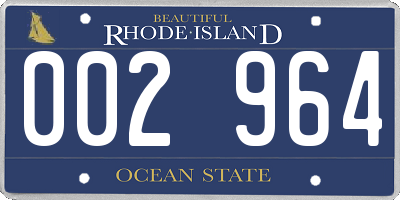 RI license plate 002964
