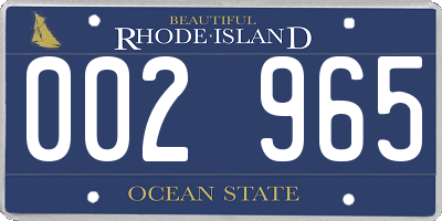 RI license plate 002965