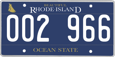 RI license plate 002966