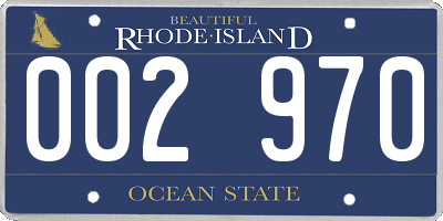 RI license plate 002970