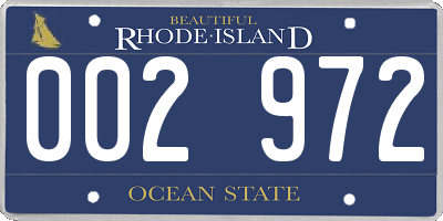 RI license plate 002972