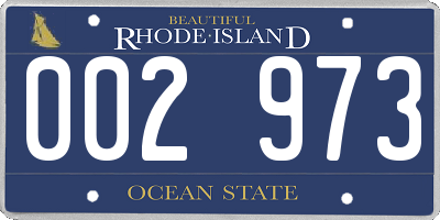 RI license plate 002973
