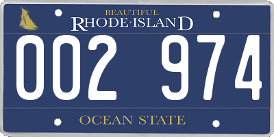 RI license plate 002974