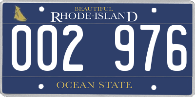 RI license plate 002976