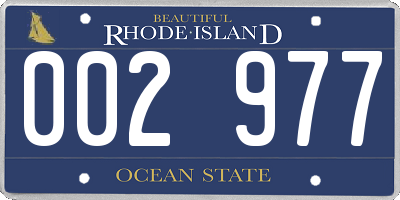 RI license plate 002977