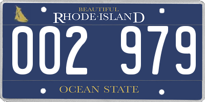 RI license plate 002979