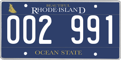 RI license plate 002991